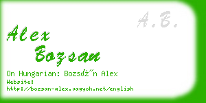 alex bozsan business card